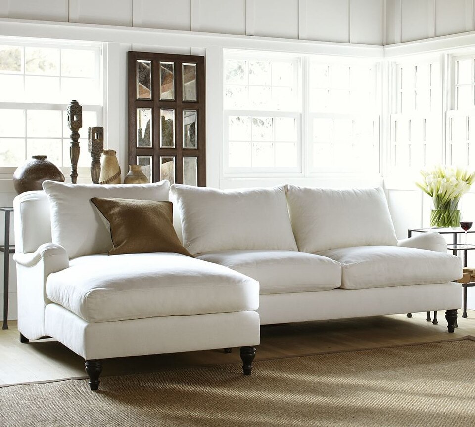 Carlisle Upholstered Sofa with Chaise Sectional | Pottery Barn Australia